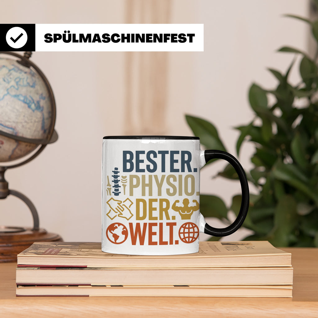 Bester Physio der Welt Tasse Geschenk für Physiotherapeut Da – Schwarz [farbe:schwarz]