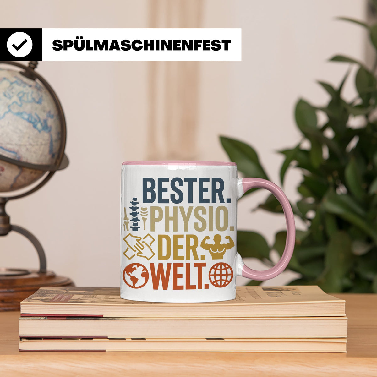 Bester Physio der Welt Tasse Geschenk für Physiotherapeut Da – Rosa [farbe:rosa]