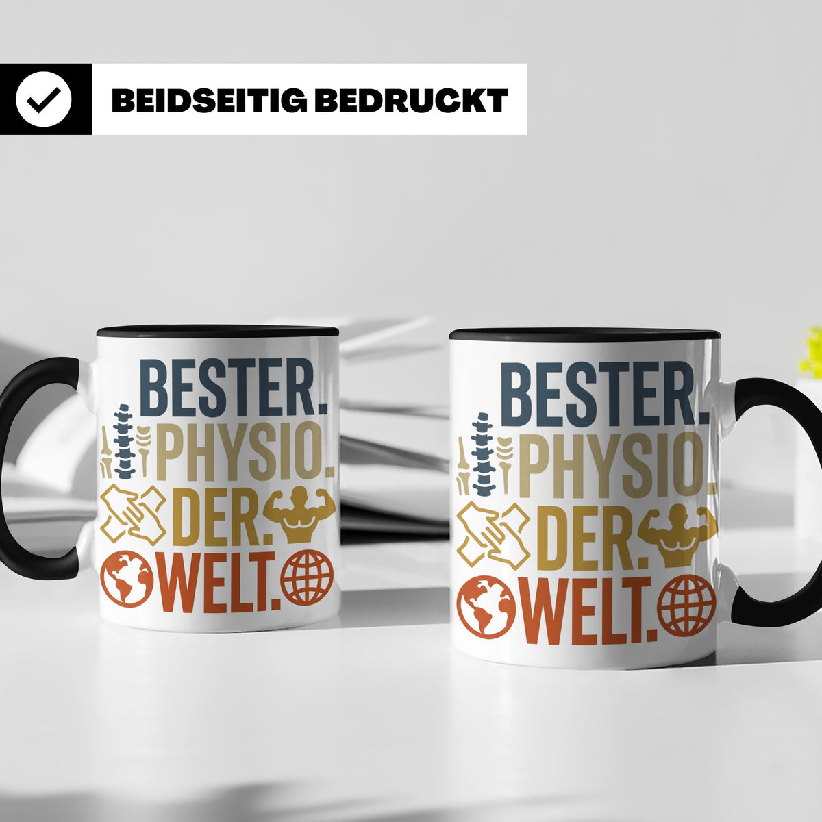 Bester Physio der Welt Tasse Geschenk für Physiotherapeut Da – Schwarz [farbe:schwarz]