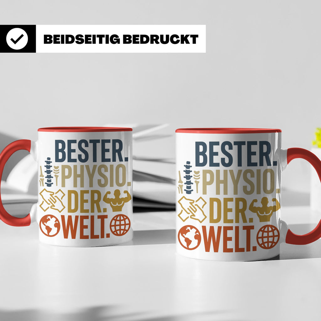 Bester Physio der Welt Tasse Geschenk für Physiotherapeut Da – Rot [farbe:rot]