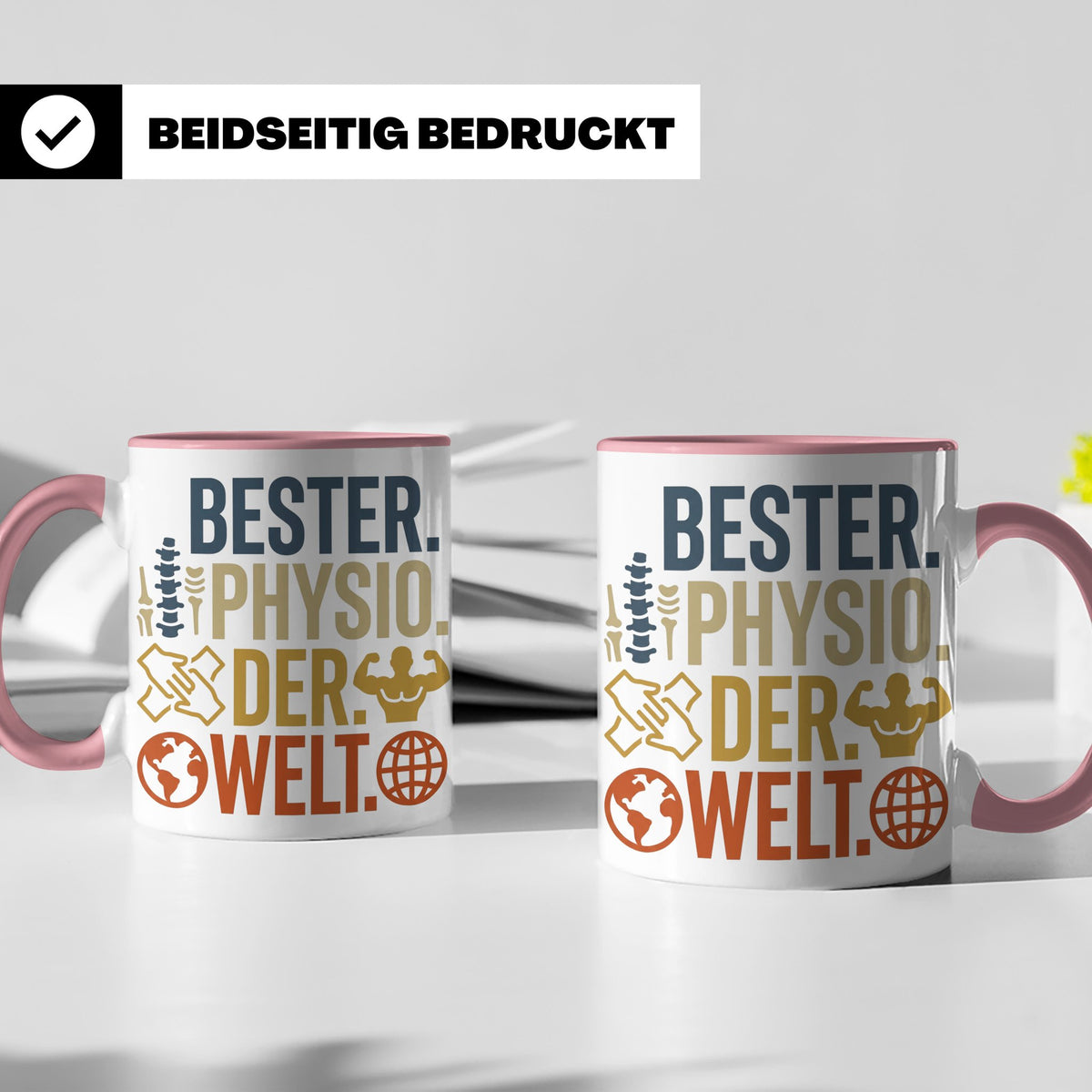 Bester Physio der Welt Tasse Geschenk für Physiotherapeut Da – Rosa [farbe:rosa]