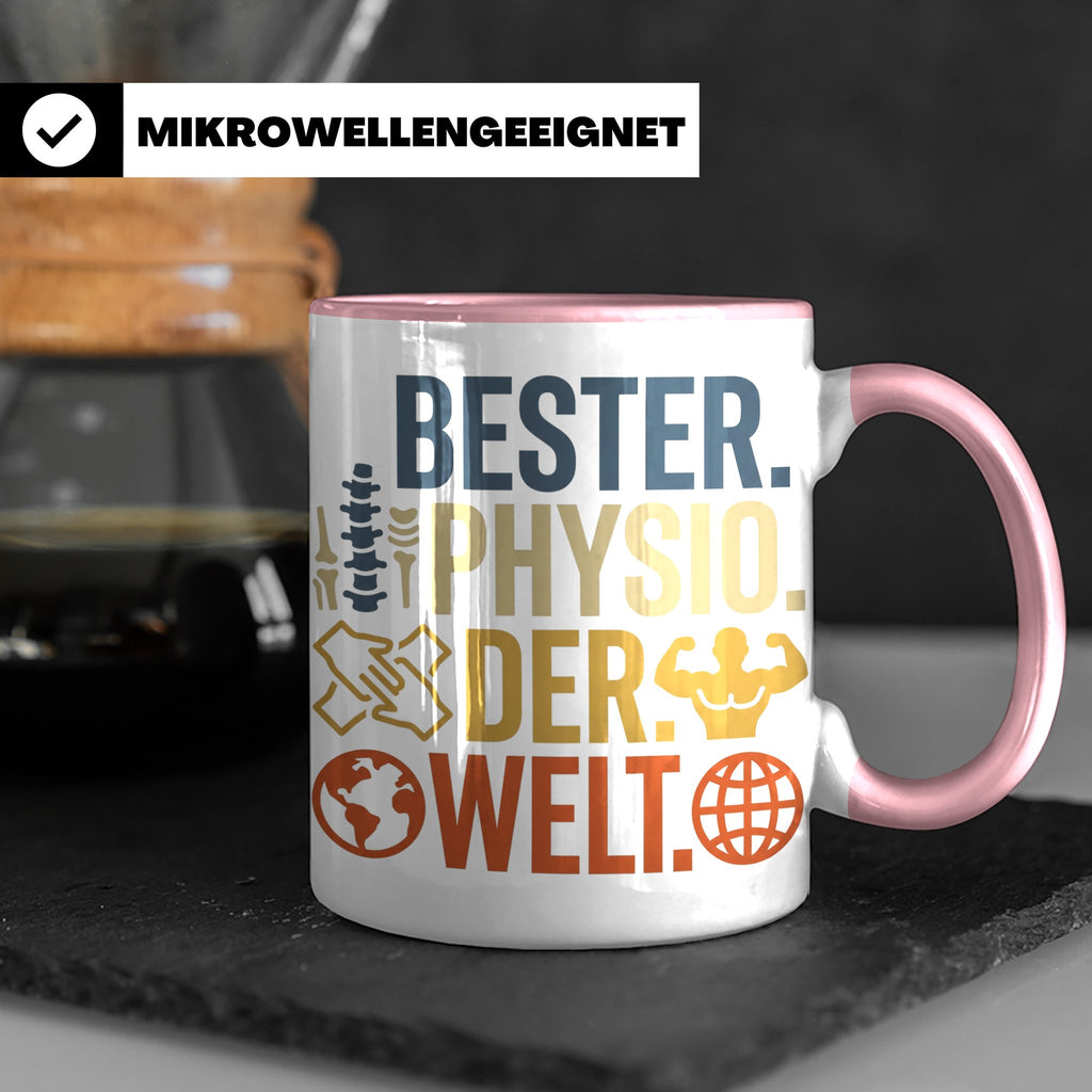 Bester Physio der Welt Tasse Geschenk für Physiotherapeut Da – Rosa [farbe:rosa]