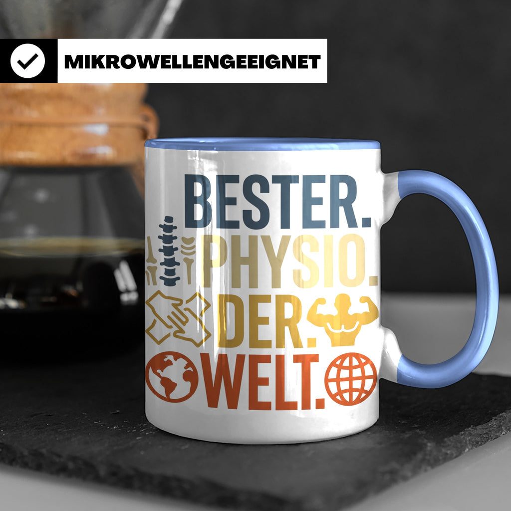Bester Physio der Welt Tasse Geschenk für Physiotherapeut Da – Blau [farbe:blau]