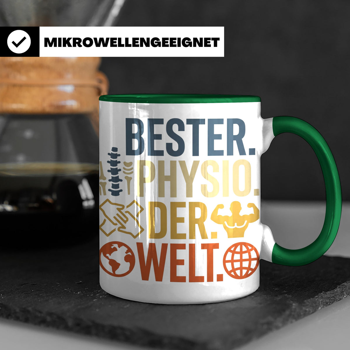 Bester Physio der Welt Tasse Geschenk für Physiotherapeut Da – Grün [farbe:grün]
