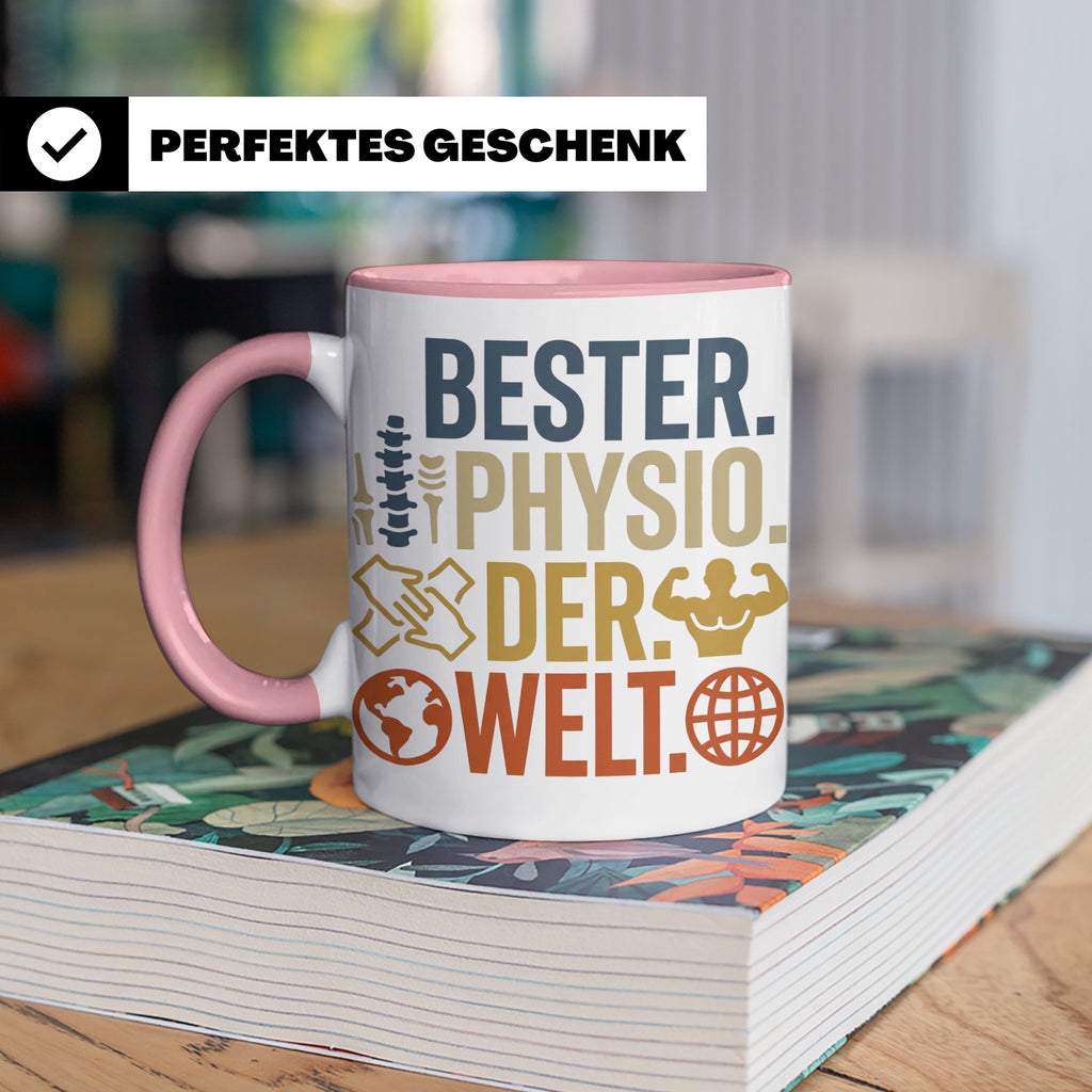 Bester Physio der Welt Tasse Geschenk für Physiotherapeut Da – Rosa [farbe:rosa]