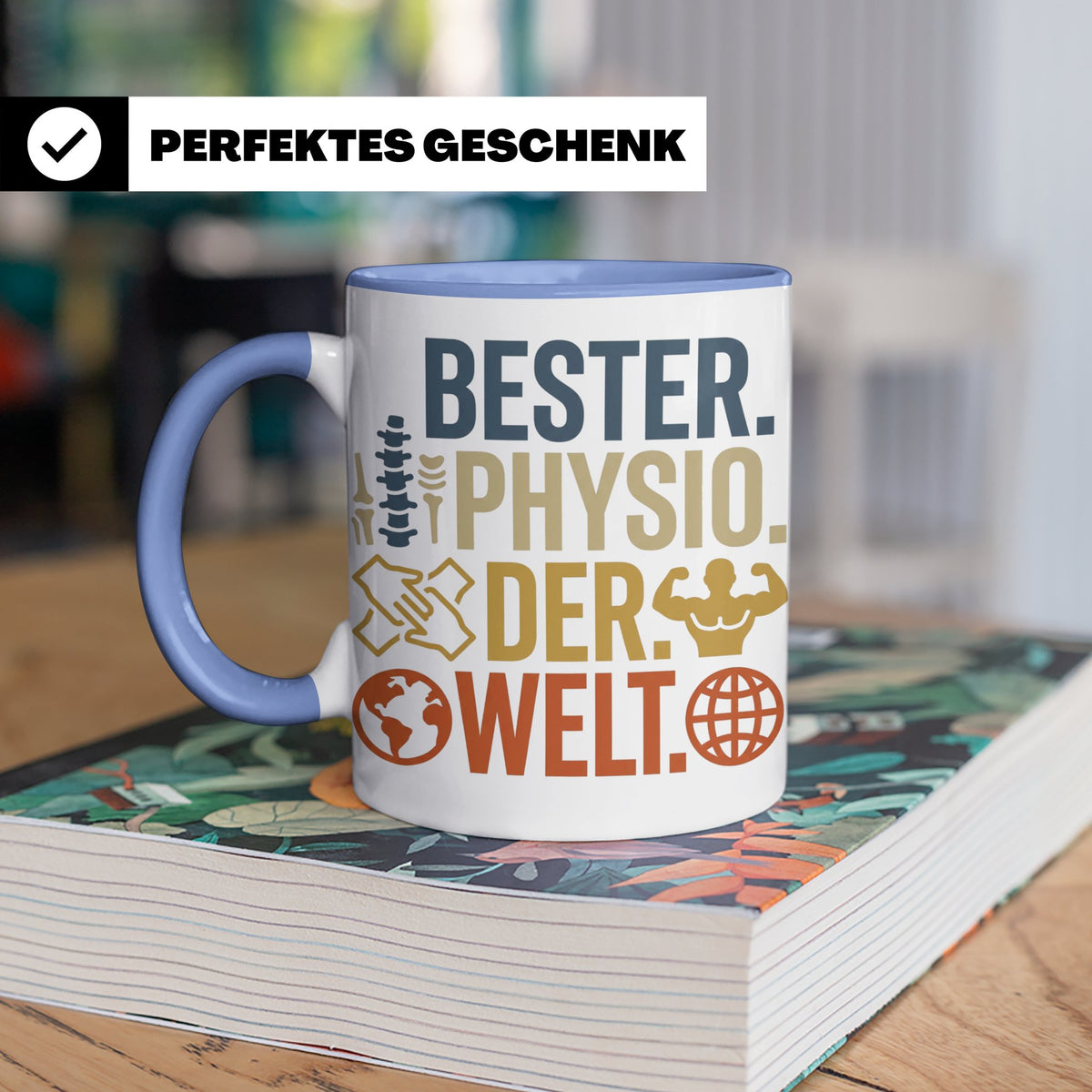 Bester Physio der Welt Tasse Geschenk für Physiotherapeut Da – Blau [farbe:blau]