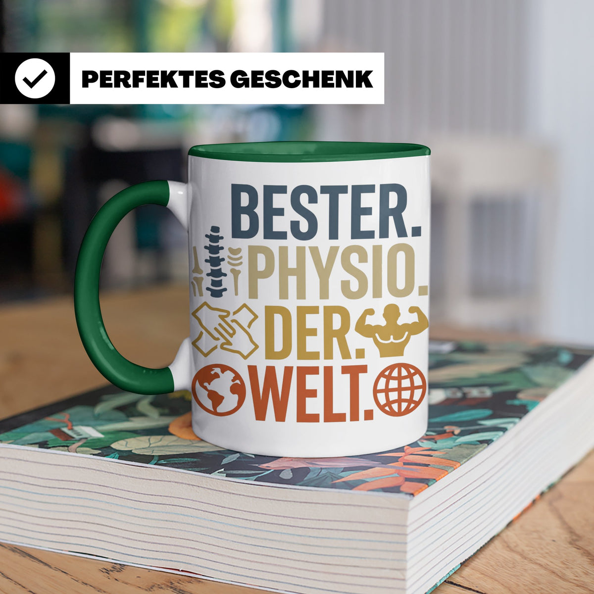 Bester Physio der Welt Tasse Geschenk für Physiotherapeut Da – Grün [farbe:grün]