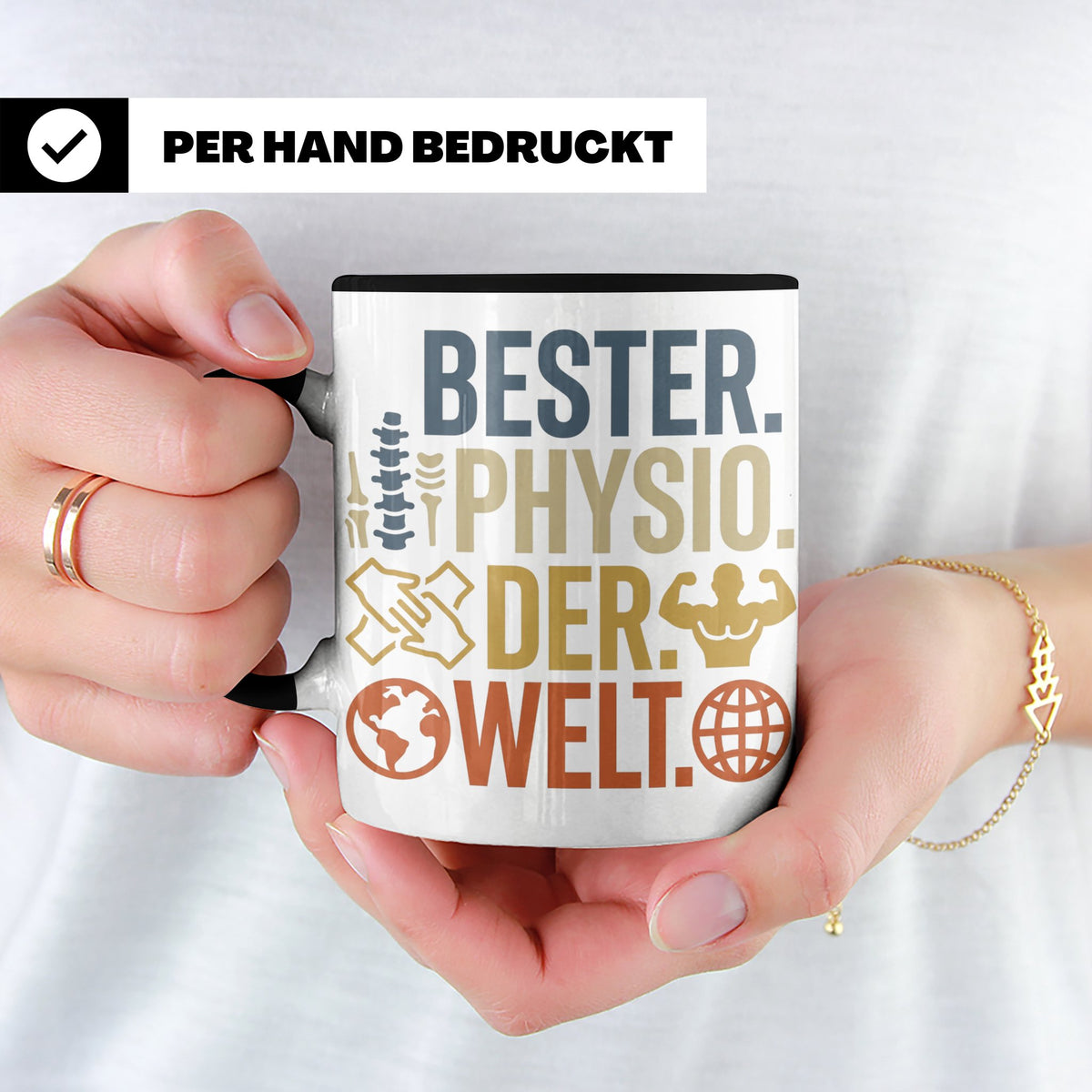 Bester Physio der Welt Tasse Geschenk für Physiotherapeut Da – Schwarz [farbe:schwarz]
