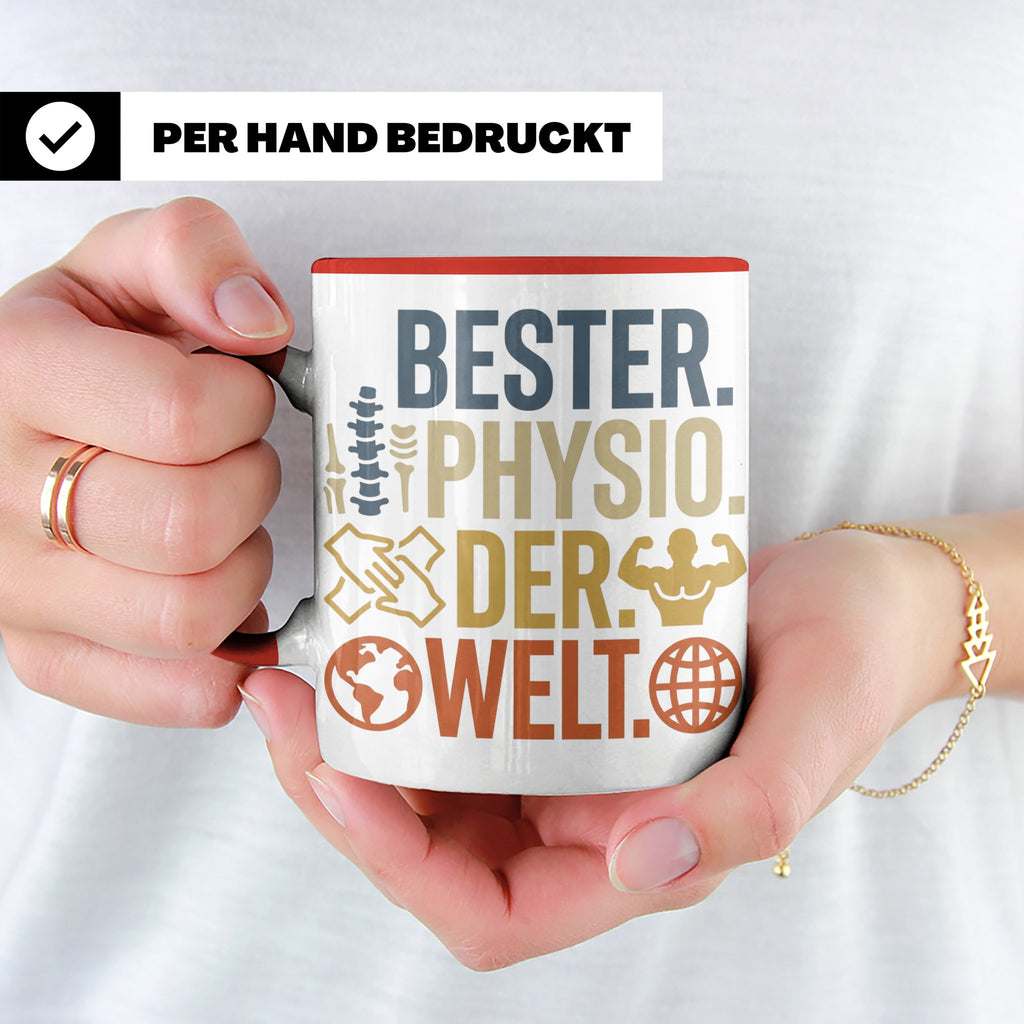 Bester Physio der Welt Tasse Geschenk für Physiotherapeut Da – Rot [farbe:rot]