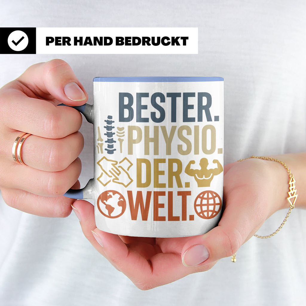 Bester Physio der Welt Tasse Geschenk für Physiotherapeut Da – Blau [farbe:blau]