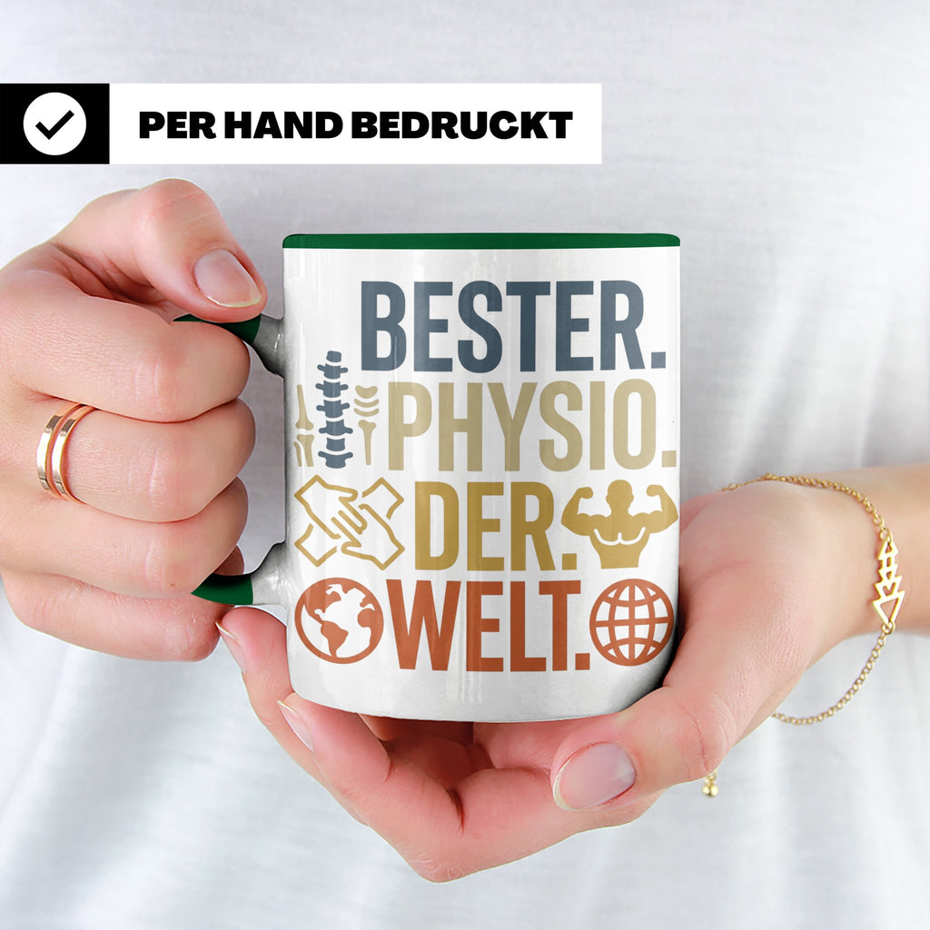 Bester Physio der Welt Tasse Geschenk für Physiotherapeut Da – Grün [farbe:grün]