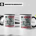Tasse Physiotherapeutin Königin der Schmerzen lustiger Spruc – Schwarz [farbe:schwarz]