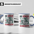 Tasse Physiotherapeutin Königin der Schmerzen lustiger Spruc – Blau [farbe:blau]