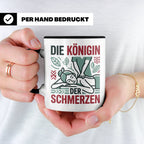Tasse Physiotherapeutin Königin der Schmerzen lustiger Spruc – Schwarz [farbe:schwarz]
