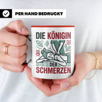 Tasse Physiotherapeutin Königin der Schmerzen lustiger Spruc – Rot [farbe:rot]