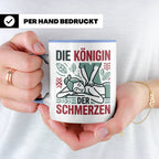 Tasse Physiotherapeutin Königin der Schmerzen lustiger Spruc – Blau [farbe:blau]