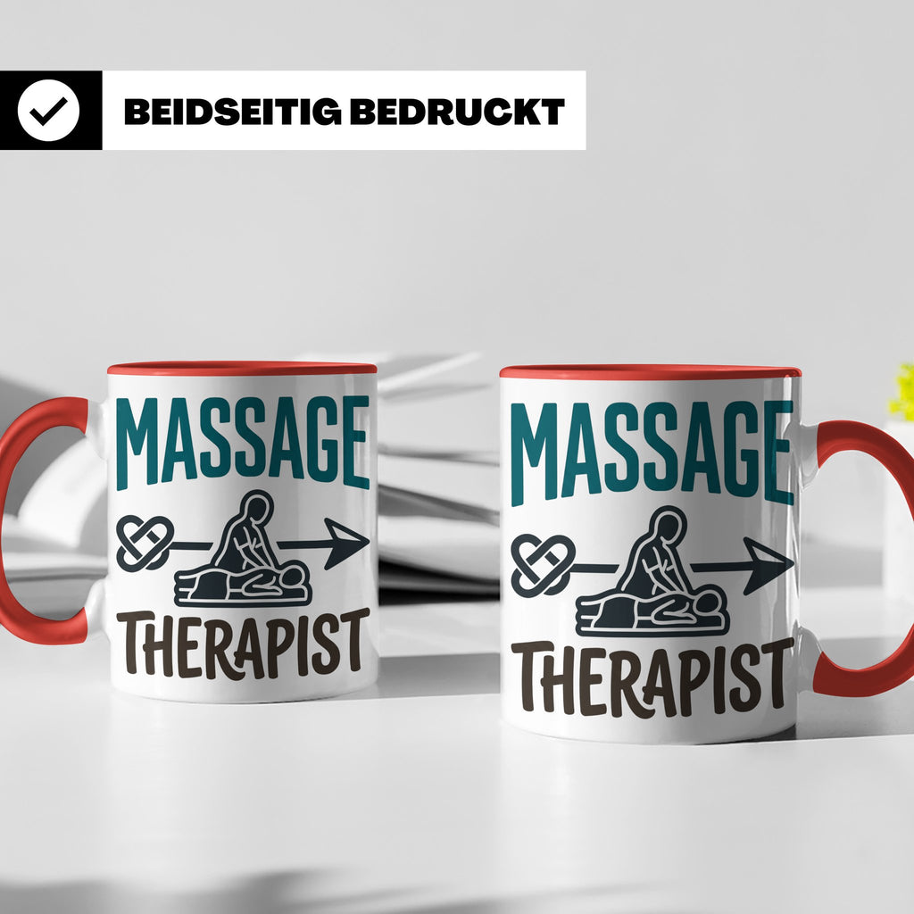 Massage Therapist Tasse Geschenk für Masseur, Physiotherapeu – Rot [farbe:rot]