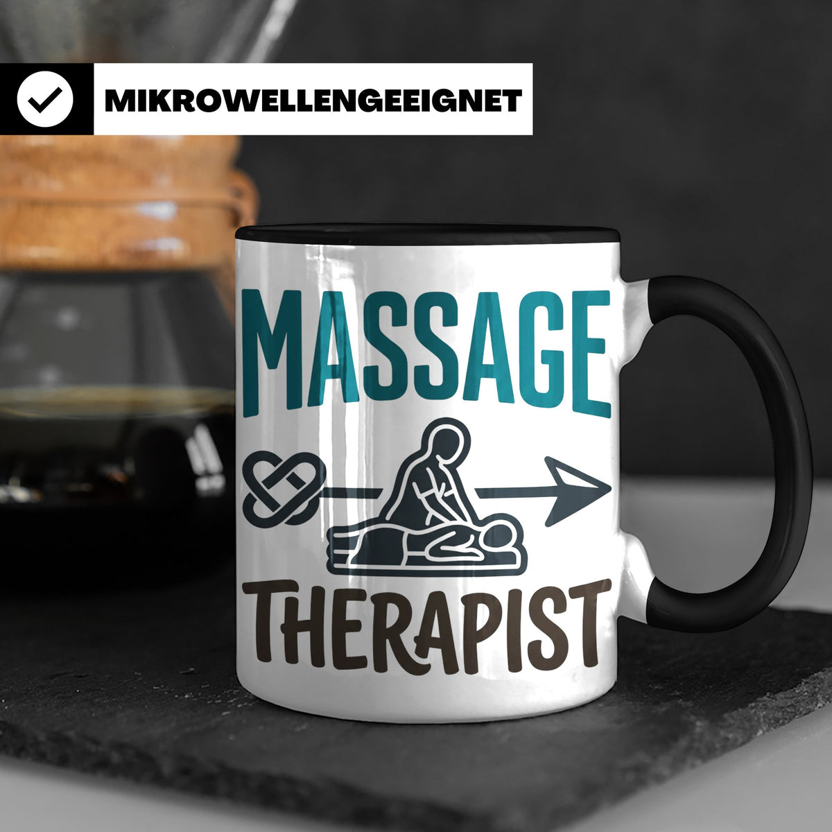 Massage Therapist Tasse Geschenk für Masseur, Physiotherapeu – Schwarz [farbe:schwarz]