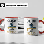 Physiotherapeut Tasse mit Spruch Ölich Aber Fröhlich, lustig – Rot [farbe:rot]