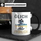 Physiotherapeut Tasse mit Spruch Ölich Aber Fröhlich, lustig – Schwarz [farbe:schwarz]