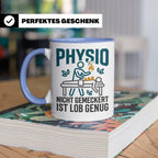 Physio Tasse mit Spruch 'Nicht gemeckert ist Lob genug' | Lu – Blau [farbe:blau]