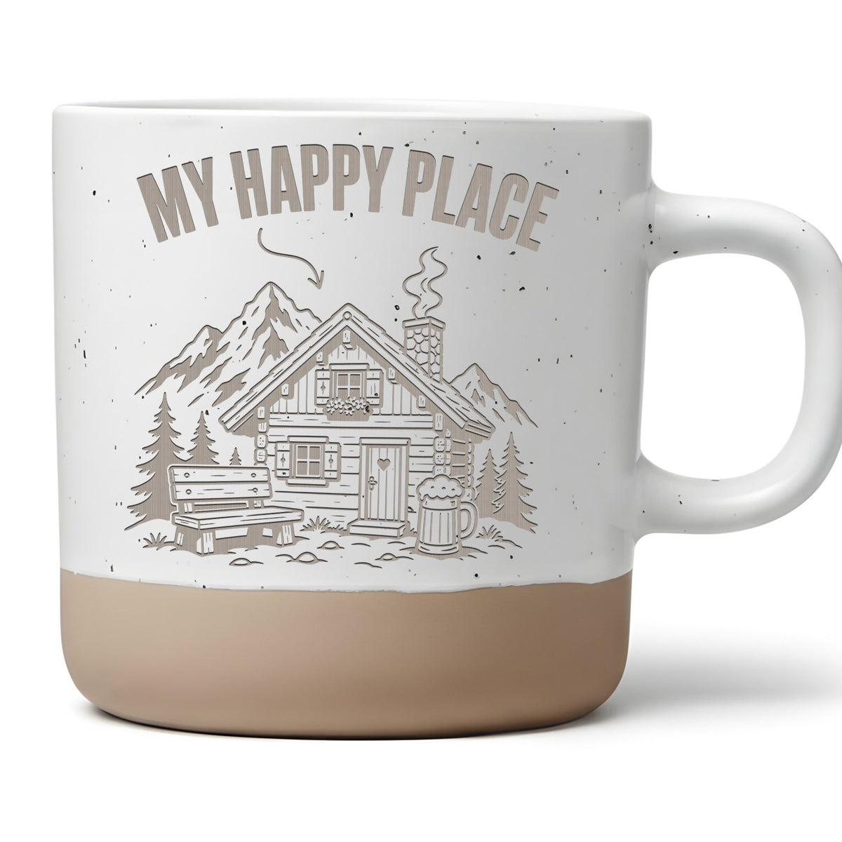 Berghütte Tasse My Happy Place - Lustiges Geschenk für Wanderer & Berg – Bild 1