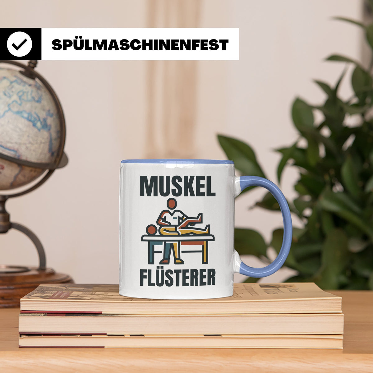Muskel Flüsterer Tasse für Physiotherapeut & Masseur, Lustig – Blau [farbe:blau]