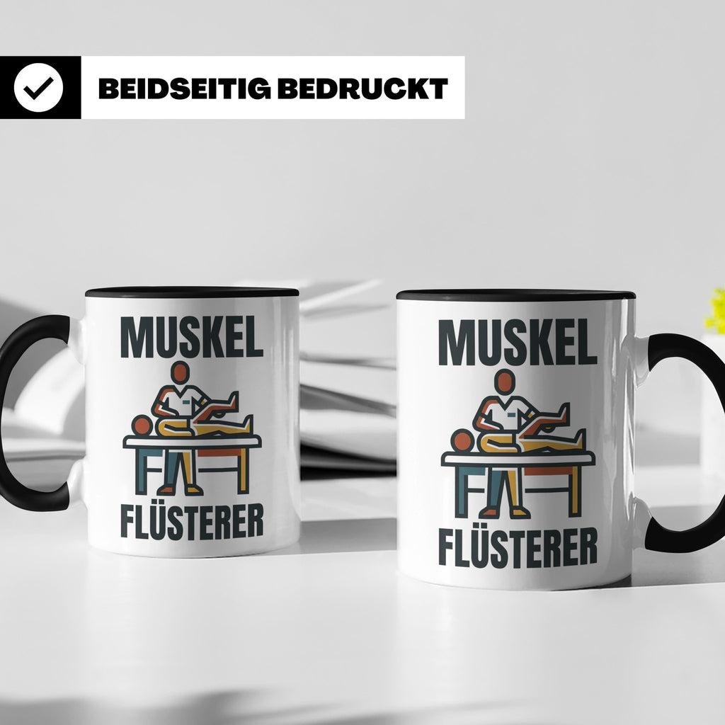 Muskel Flüsterer Tasse für Physiotherapeut & Masseur, Lustig – Schwarz [farbe:schwarz]