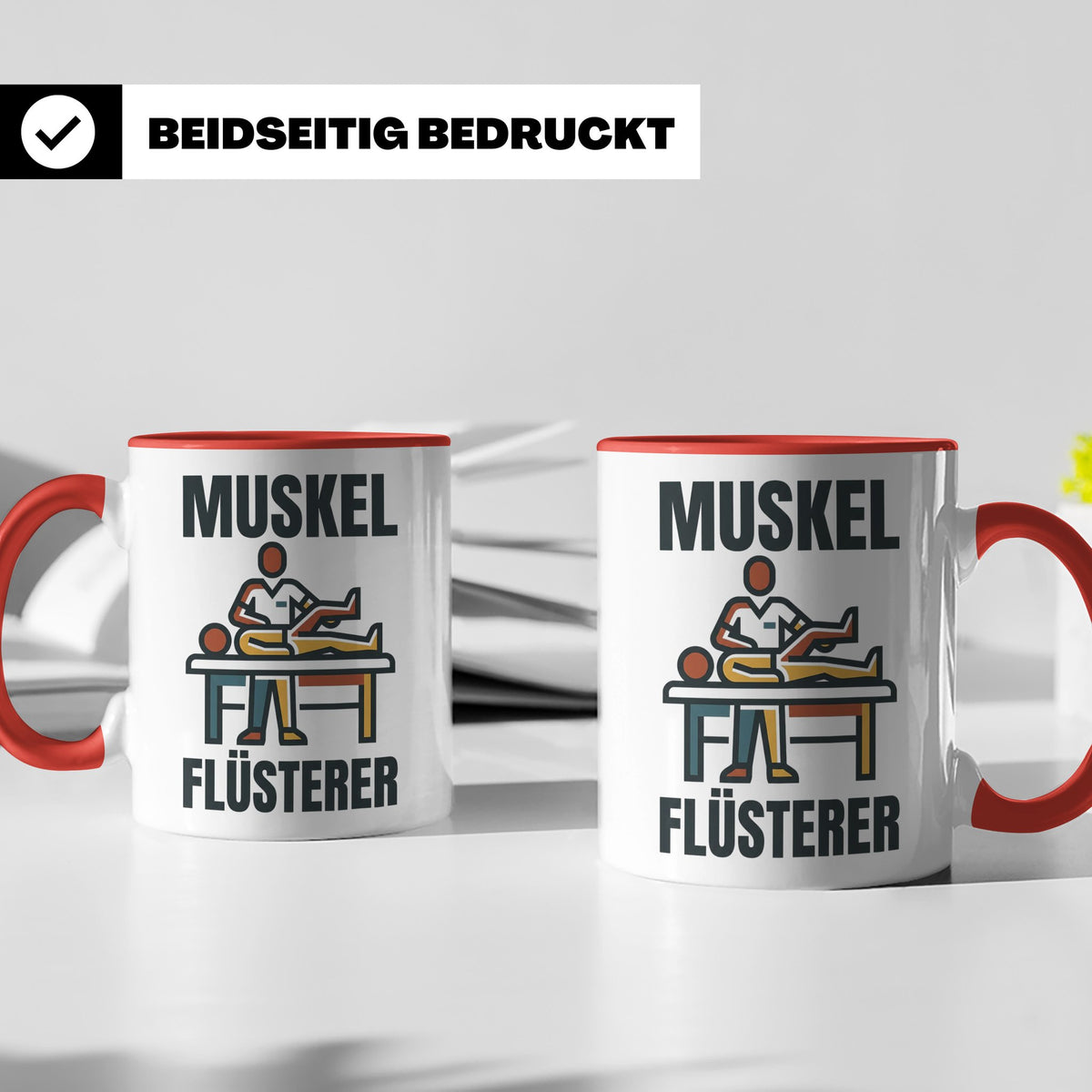 Muskel Flüsterer Tasse für Physiotherapeut & Masseur, Lustig – Rot [farbe:rot]