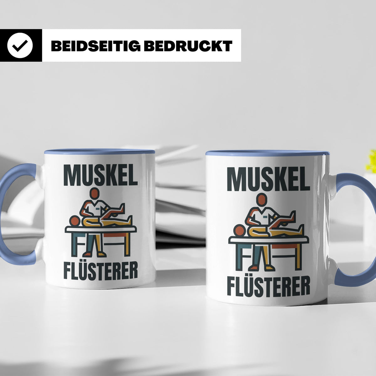 Muskel Flüsterer Tasse für Physiotherapeut & Masseur, Lustig – Blau [farbe:blau]
