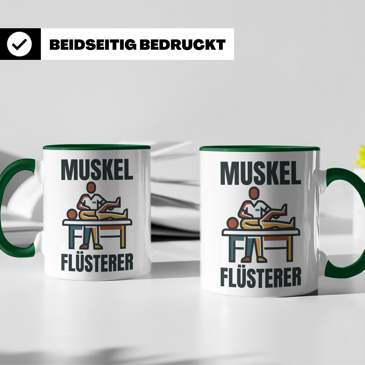 Muskel Flüsterer Tasse für Physiotherapeut & Masseur, Lustig – Grün [farbe:grün]