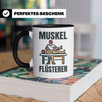 Muskel Flüsterer Tasse für Physiotherapeut & Masseur, Lustig – Schwarz [farbe:schwarz]