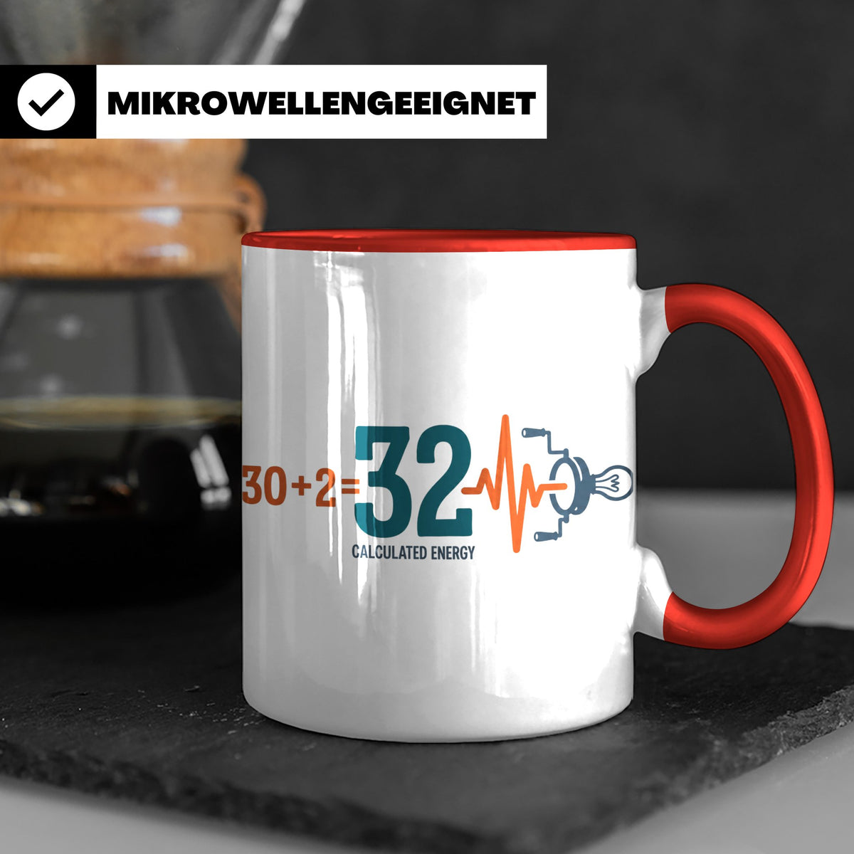 Gate 32 Human Design Tasse Calculated Energy Kaffeebecher, B – Rot [farbe:rot]