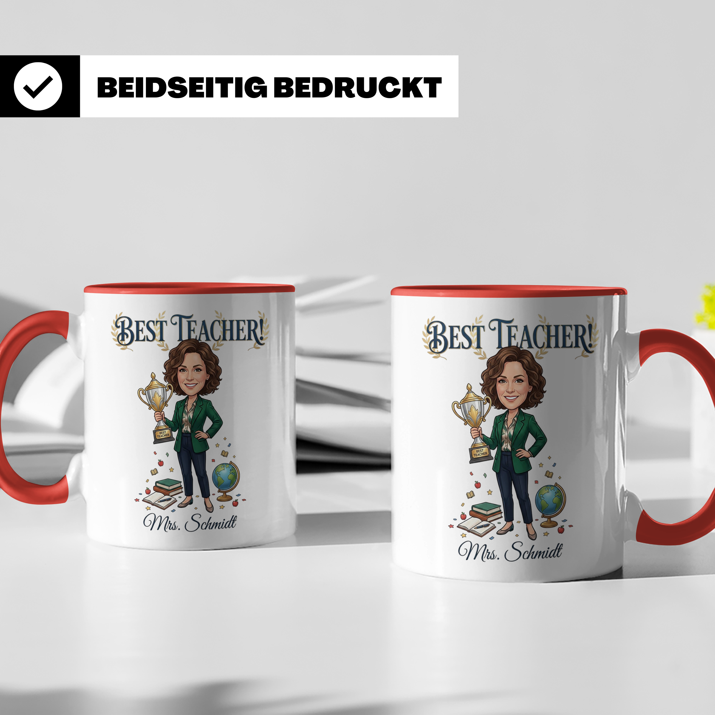 Personalisierte Lehrerin Tasse mit Foto & Namen – Best Teacher