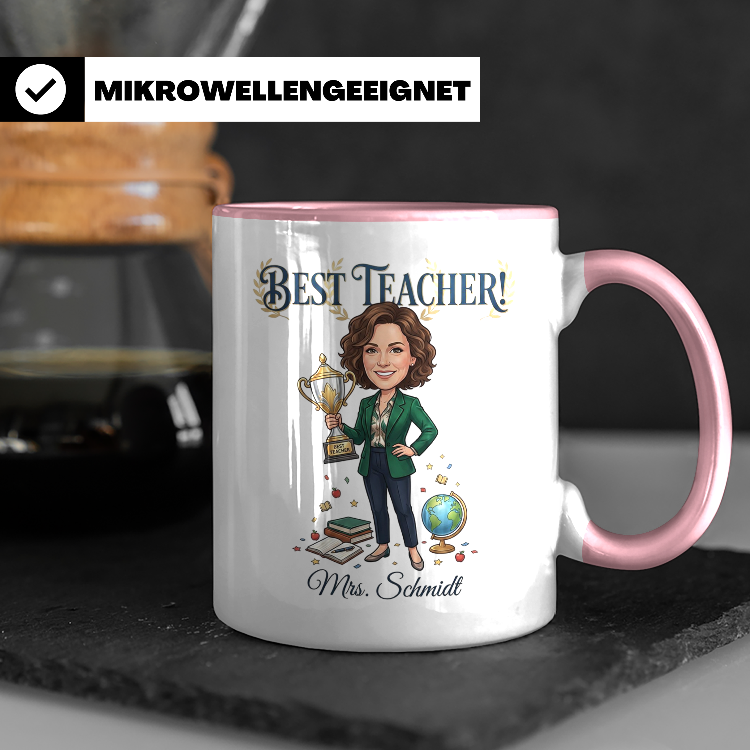 Personalisierte Lehrerin Tasse mit Foto & Namen – Best Teacher