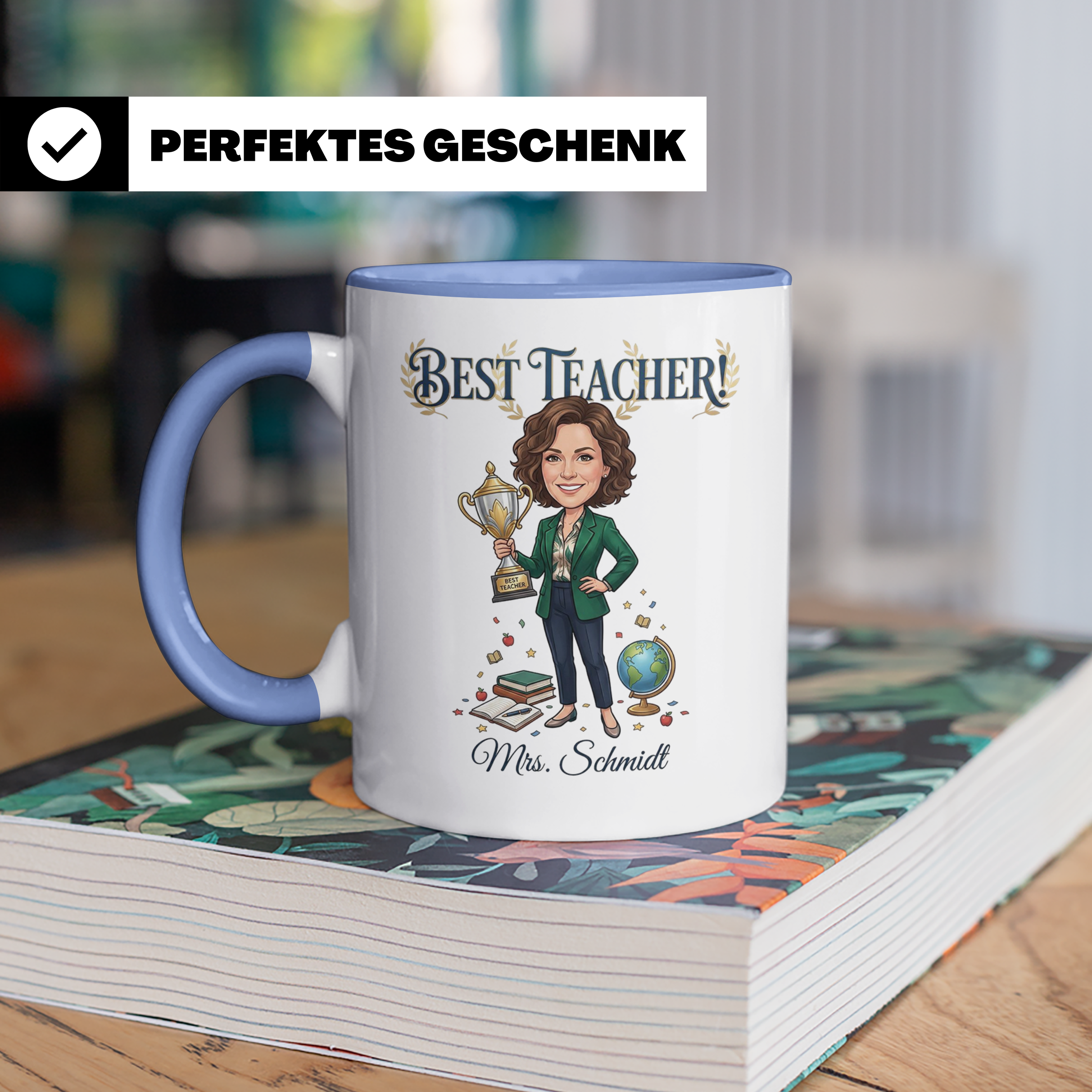 Personalisierte Lehrerin Tasse mit Foto & Namen – Best Teacher
