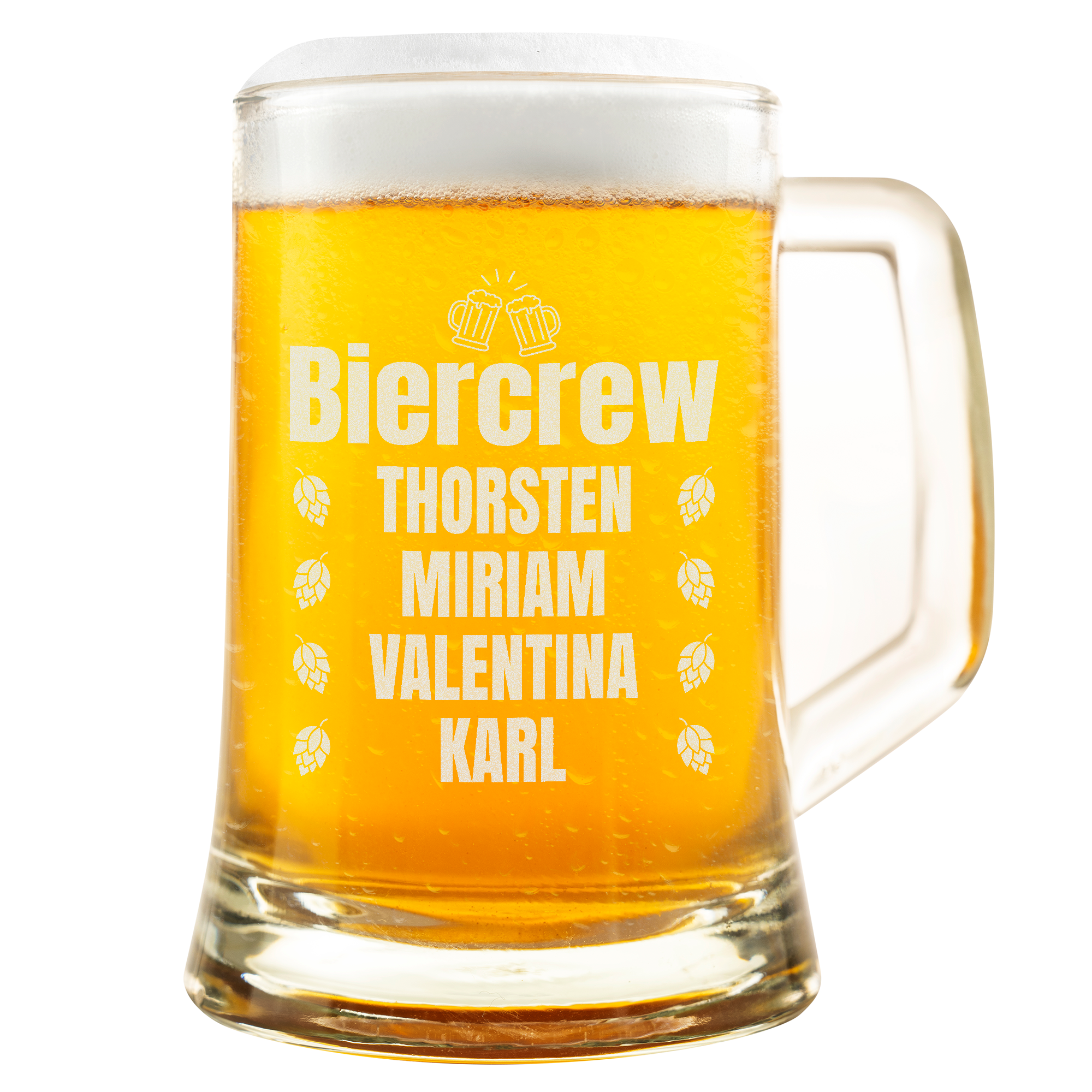 Personalisierter Bierkrug Glas Individuelle Biercrew Geschenkidee Crew, Bierliebhaber Geburtstagsgeschenk