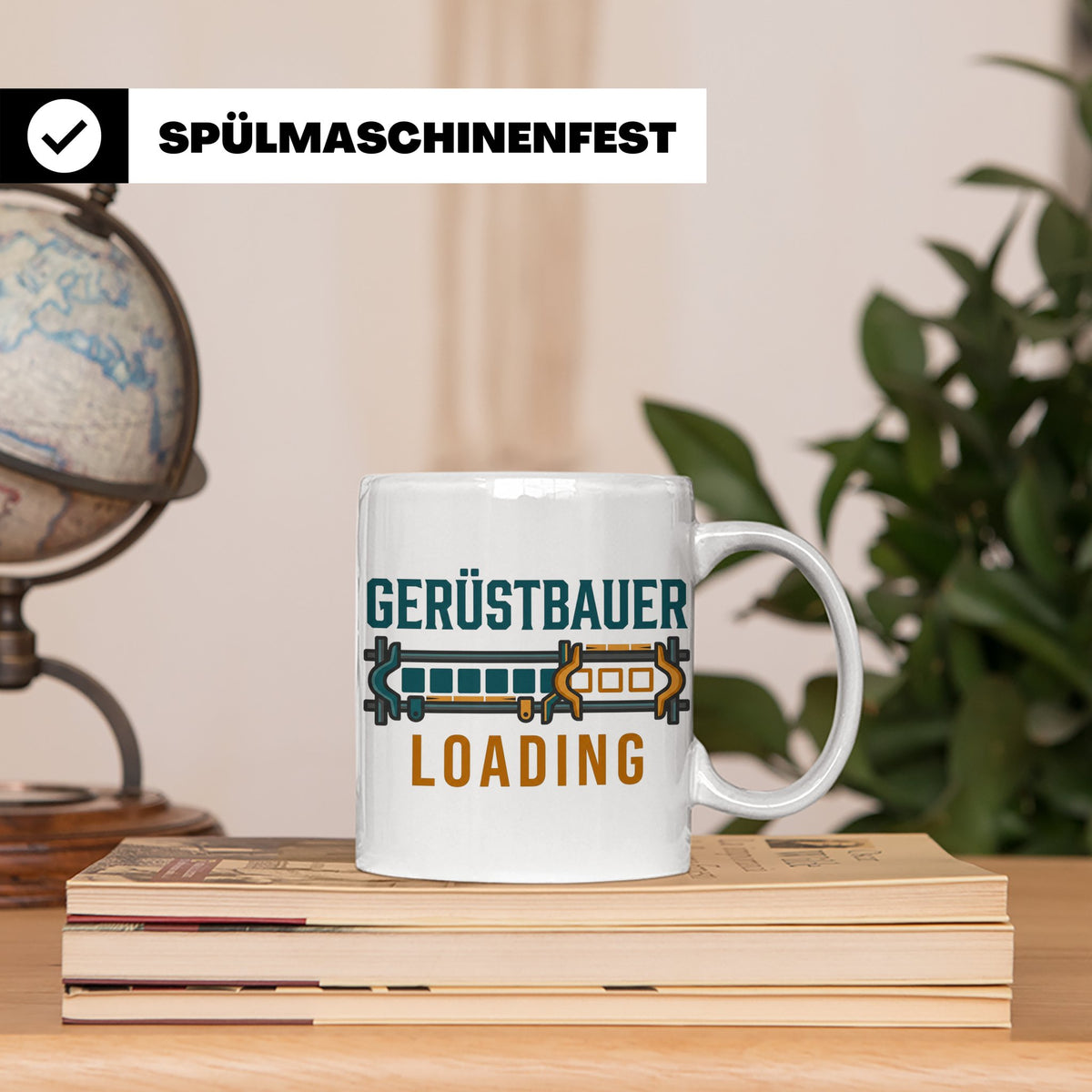 Gerüstbauer Loading Tasse für Azubi & Lehrling, lustiger Kaf – Weiß [farbe:weiß]
