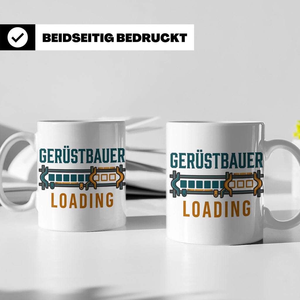 Gerüstbauer Loading Tasse für Azubi & Lehrling, lustiger Kaf – Weiß [farbe:weiß]