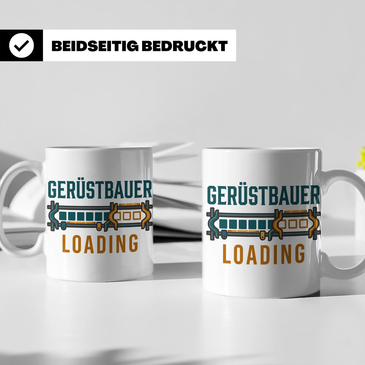 Gerüstbauer Loading Tasse für Azubi & Lehrling, lustiger Kaf – Weiß [farbe:weiß]
