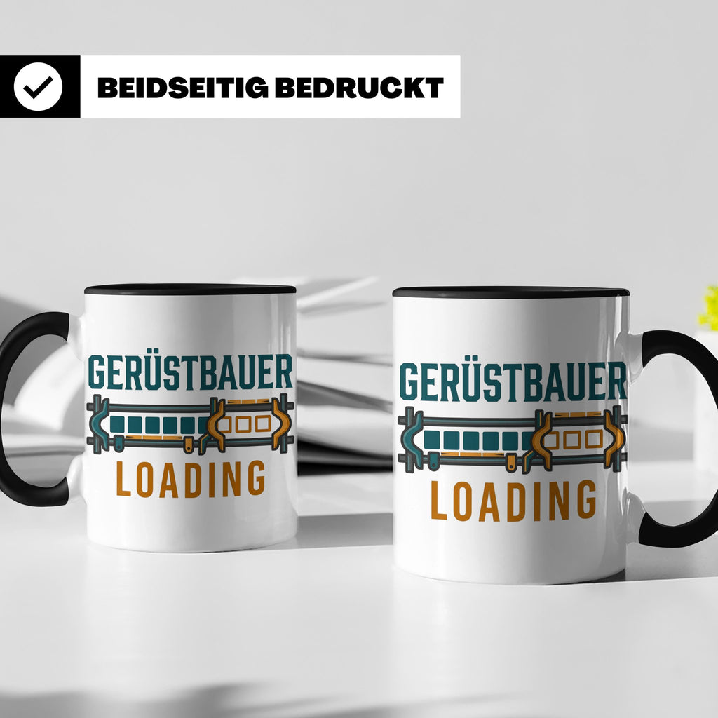 Gerüstbauer Loading Tasse für Azubi & Lehrling, lustiger Kaf – Schwarz [farbe:schwarz]