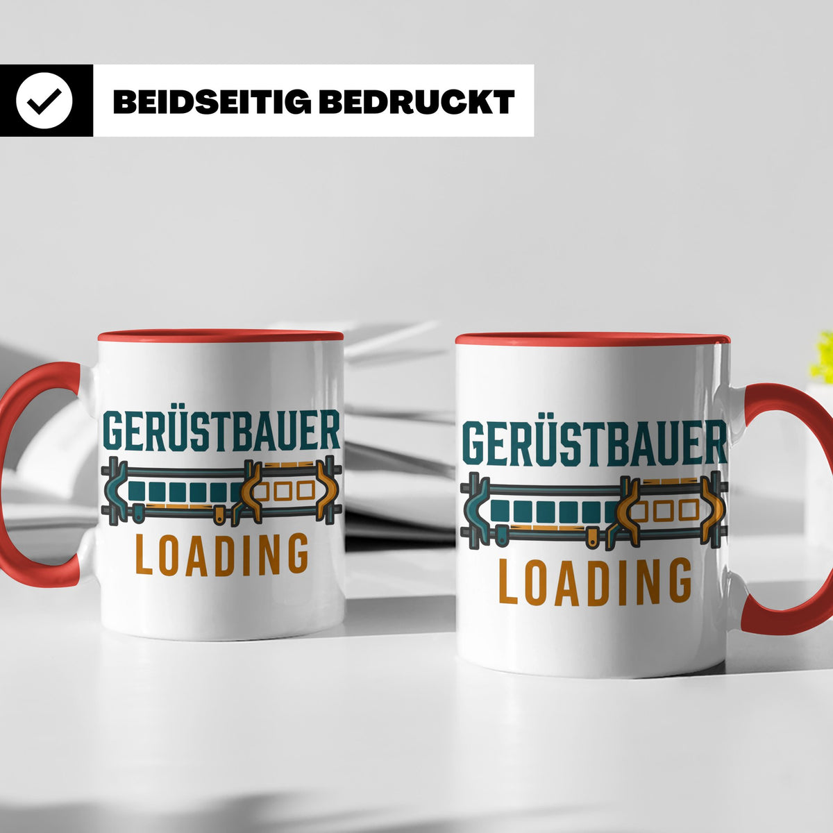 Gerüstbauer Loading Tasse für Azubi & Lehrling, lustiger Kaf – Rot [farbe:rot]