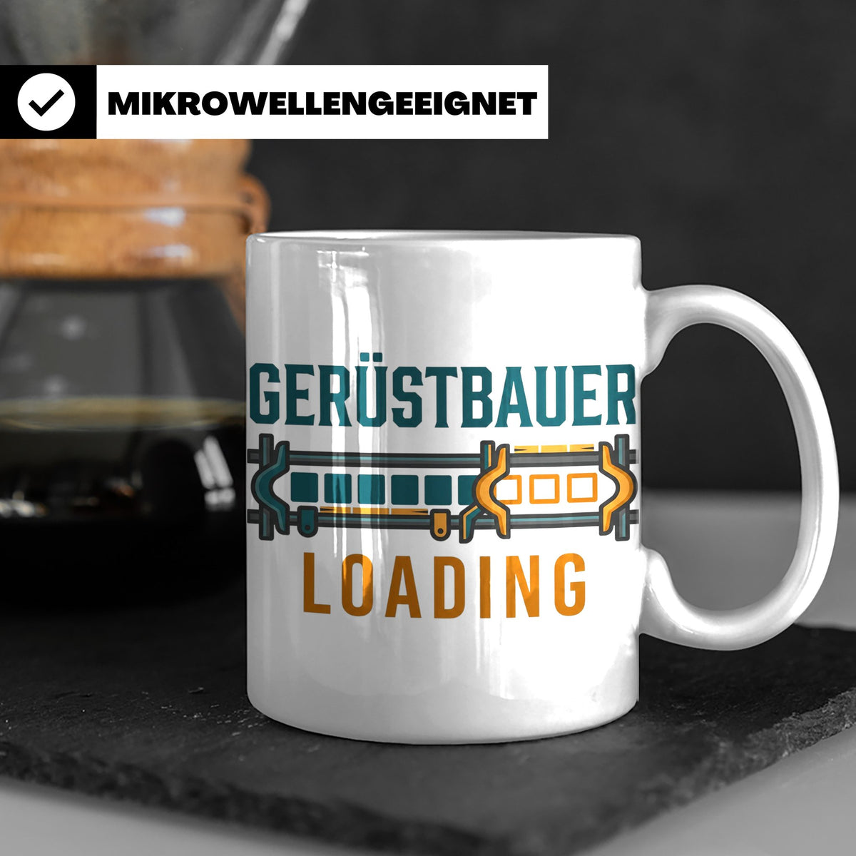 Gerüstbauer Loading Tasse für Azubi & Lehrling, lustiger Kaf – Weiß [farbe:weiß]