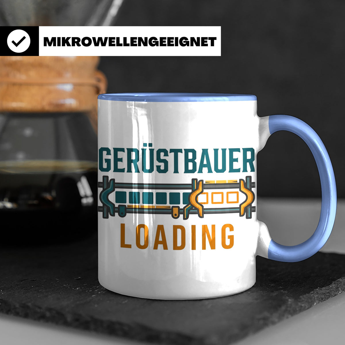 Gerüstbauer Loading Tasse für Azubi & Lehrling, lustiger Kaf – Blau [farbe:blau]
