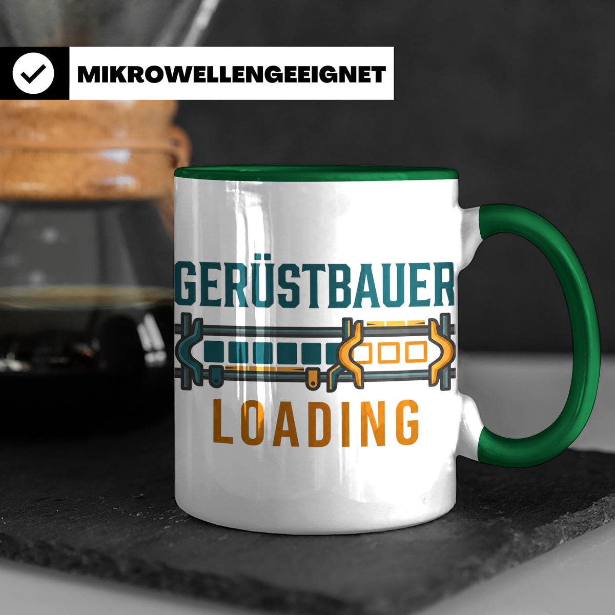Gerüstbauer Loading Tasse für Azubi & Lehrling, lustiger Kaf – Grün [farbe:grün]