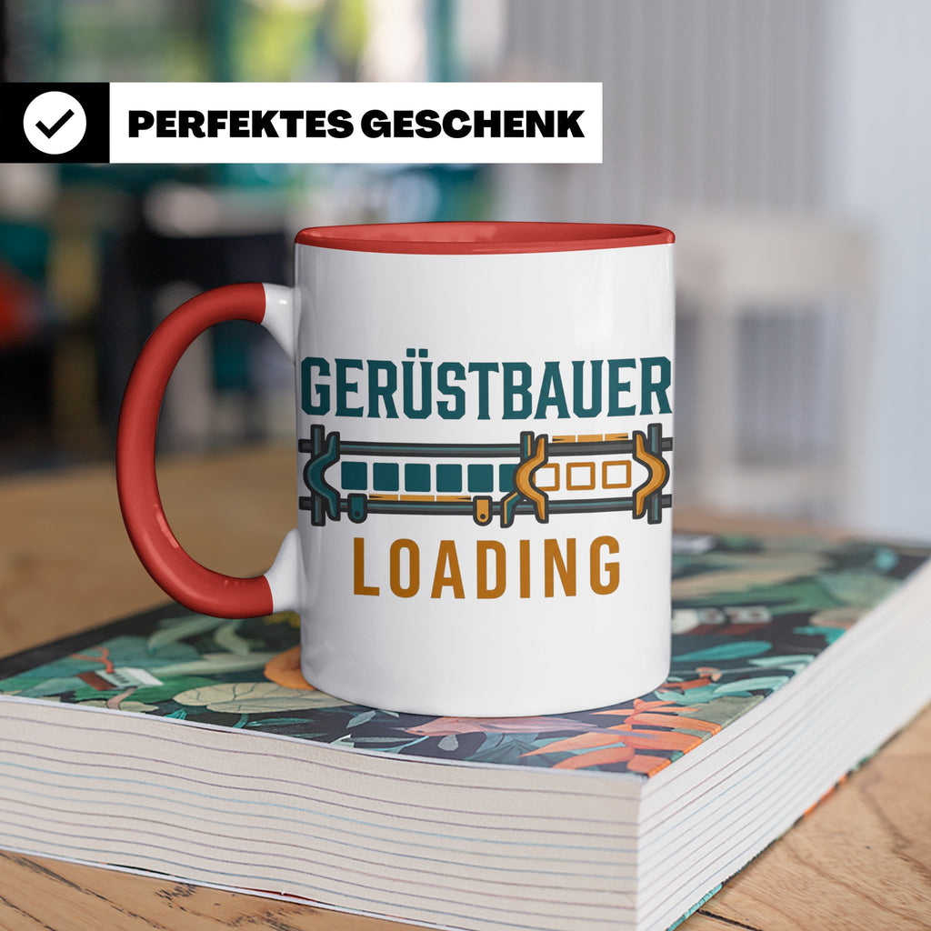 Gerüstbauer Loading Tasse für Azubi & Lehrling, lustiger Kaf – Rot [farbe:rot]