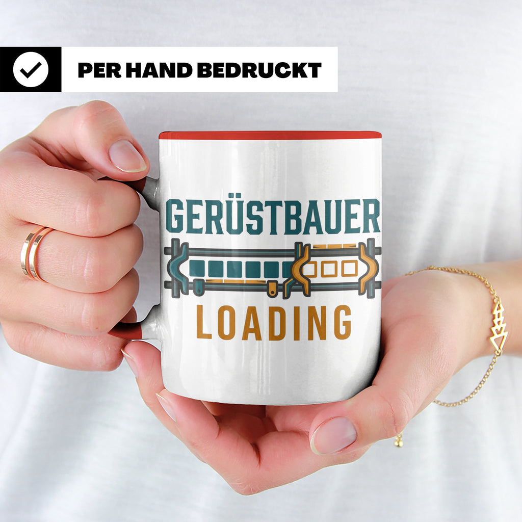 Gerüstbauer Loading Tasse für Azubi & Lehrling, lustiger Kaf – Rot [farbe:rot]