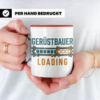 Gerüstbauer Loading Tasse für Azubi & Lehrling, lustiger Kaf – Rot [farbe:rot]