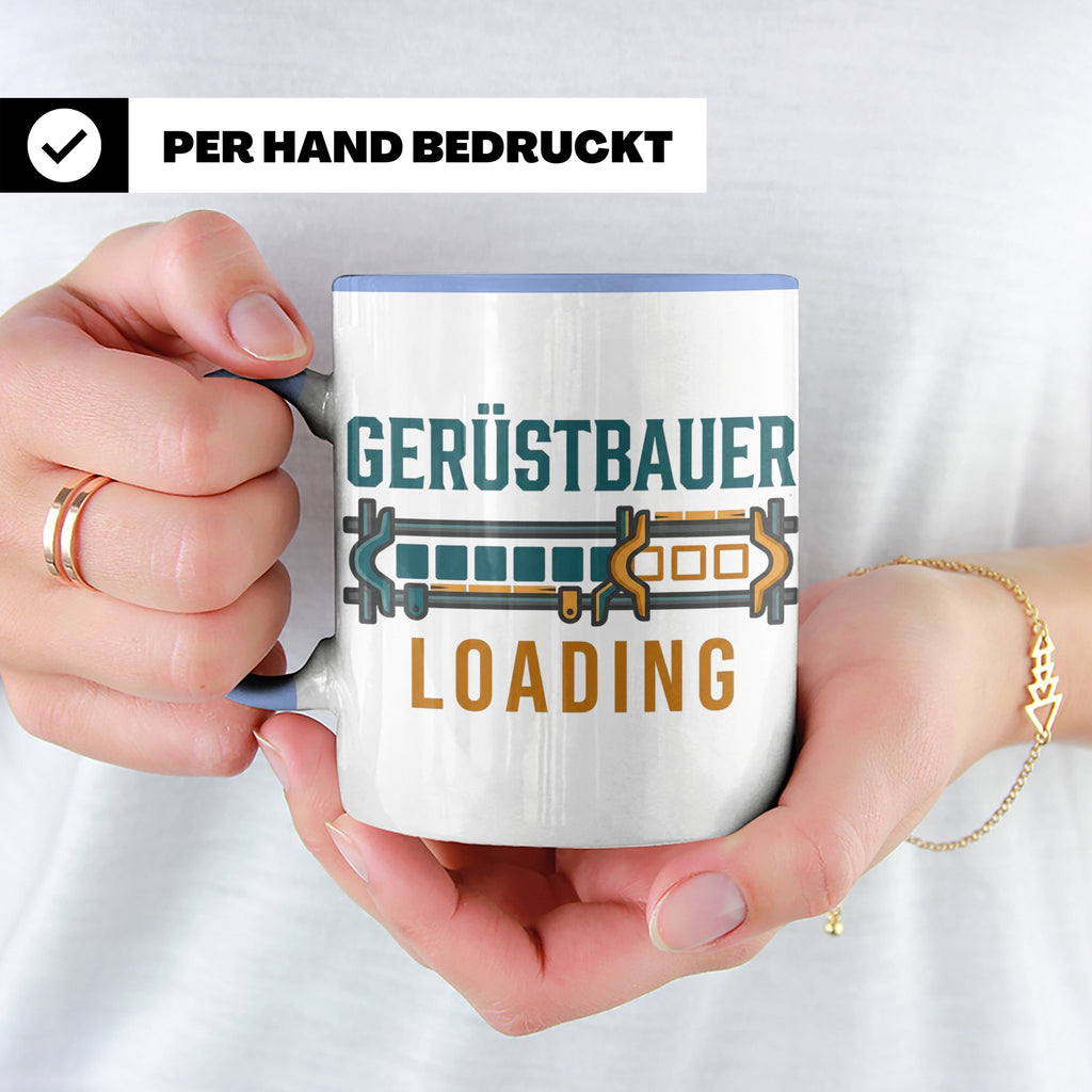 Gerüstbauer Loading Tasse für Azubi & Lehrling, lustiger Kaf – Blau [farbe:blau]