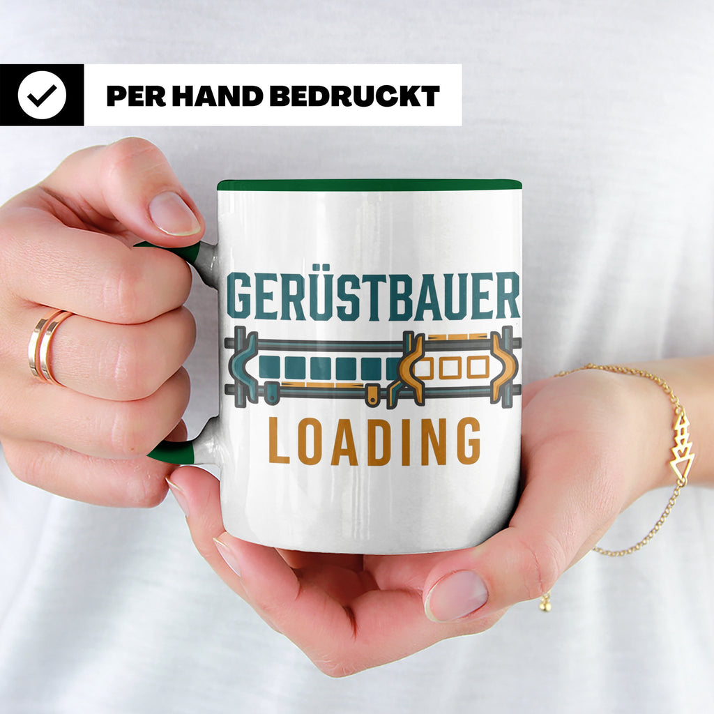 Gerüstbauer Loading Tasse für Azubi & Lehrling, lustiger Kaf – Grün [farbe:grün]
